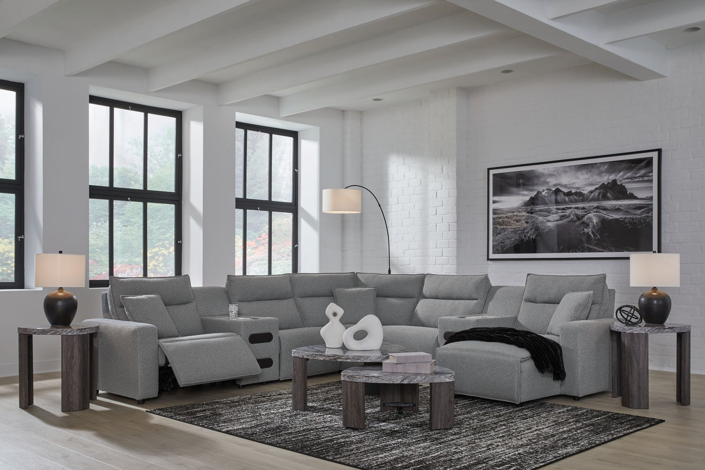 ModMax II - Salt And Pepper - Reclining Sectional