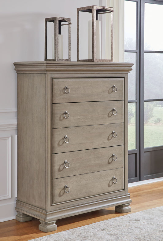 Lexorne - Five Drawer Chest - Gray