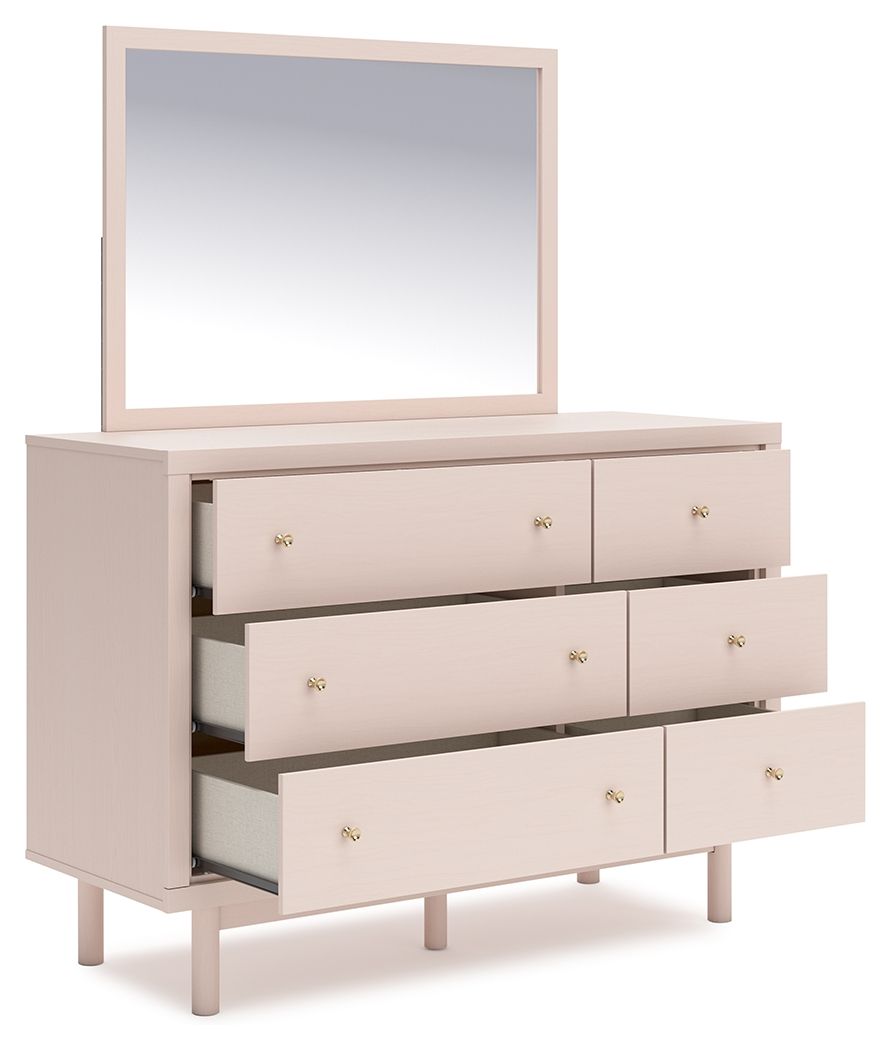 Wistenpine - Dresser And Mirror - Blush