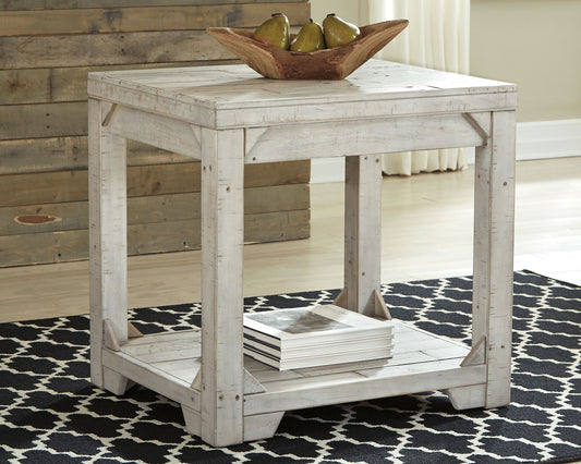 Fregine - Rectangular End Table - Whitewash