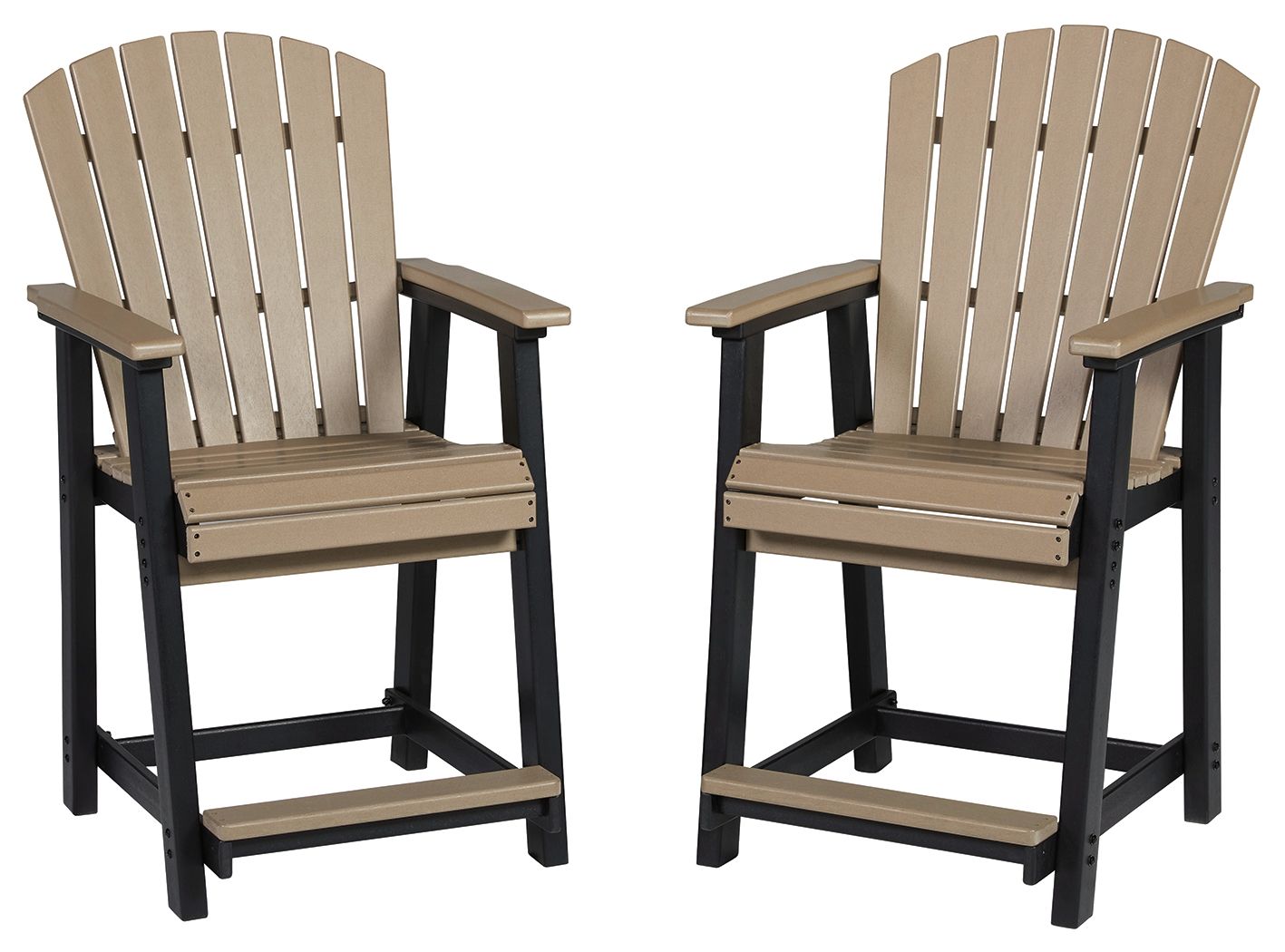 Fairen Trail - Barstool (Set of 2) - Black / Driftwood
