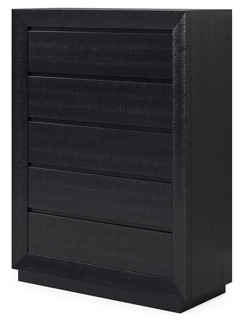 Londer - Five Drawer Chest - Black