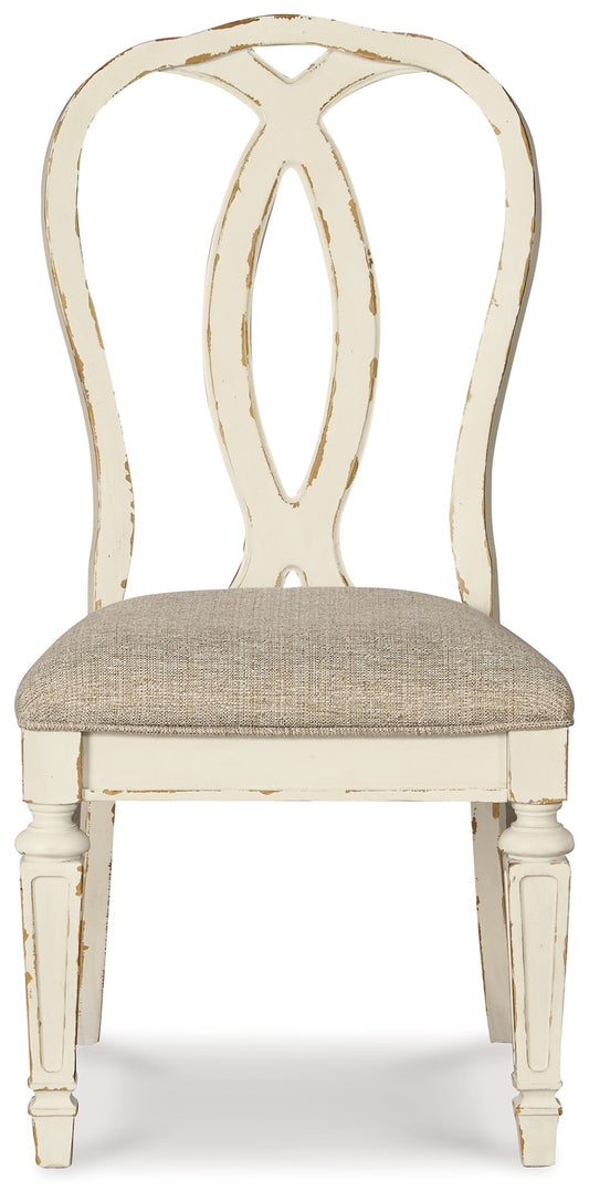 Realyn - Dining UPH Side Chair (Set of 2) - Ribbonback - Chipped White
