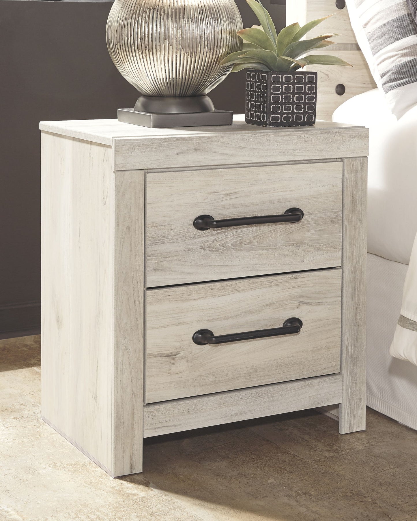 Cambeck - Two Drawer Night Stand - Whitewash