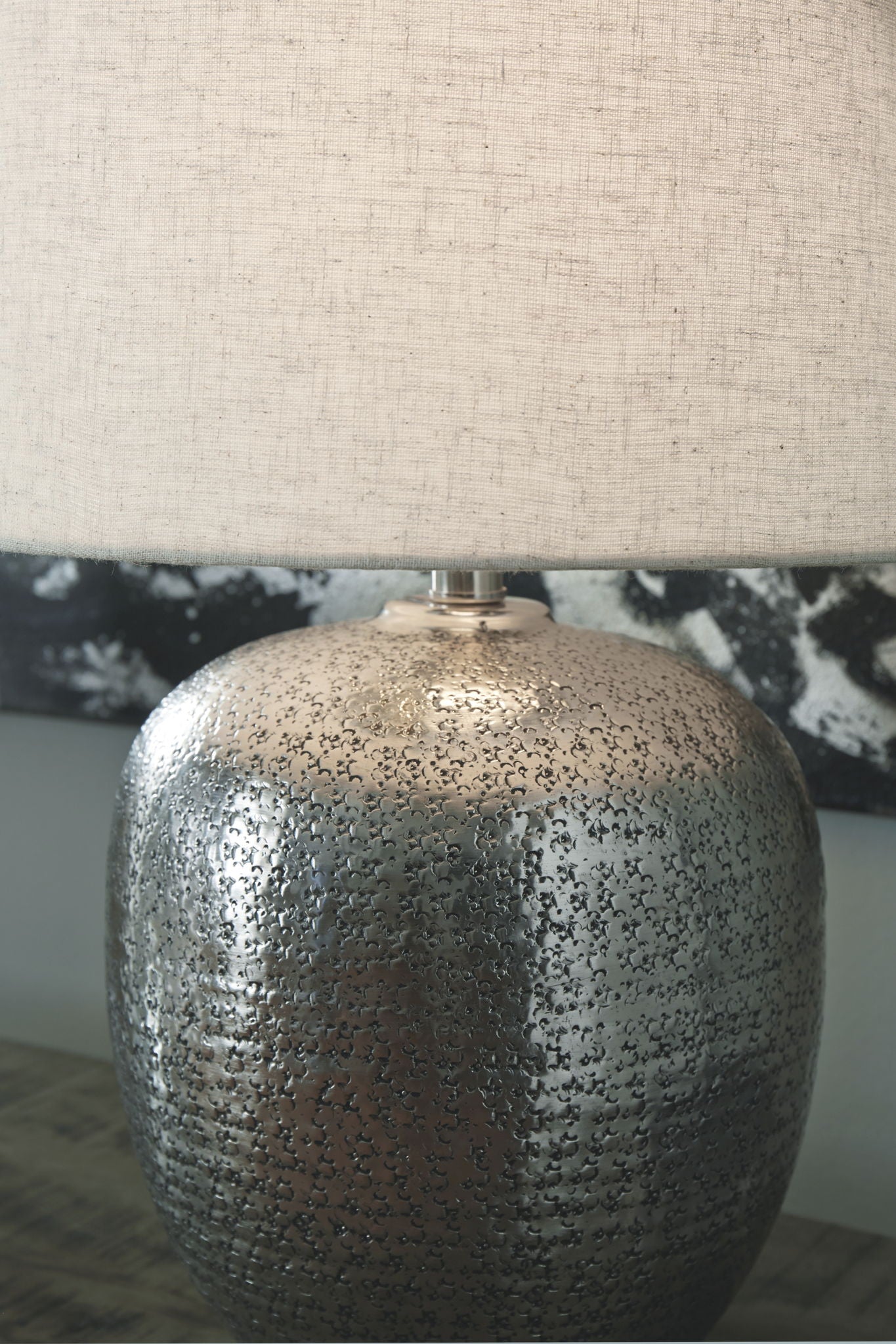 Magalie - Metal Table Lamp - Antique Silver Finish