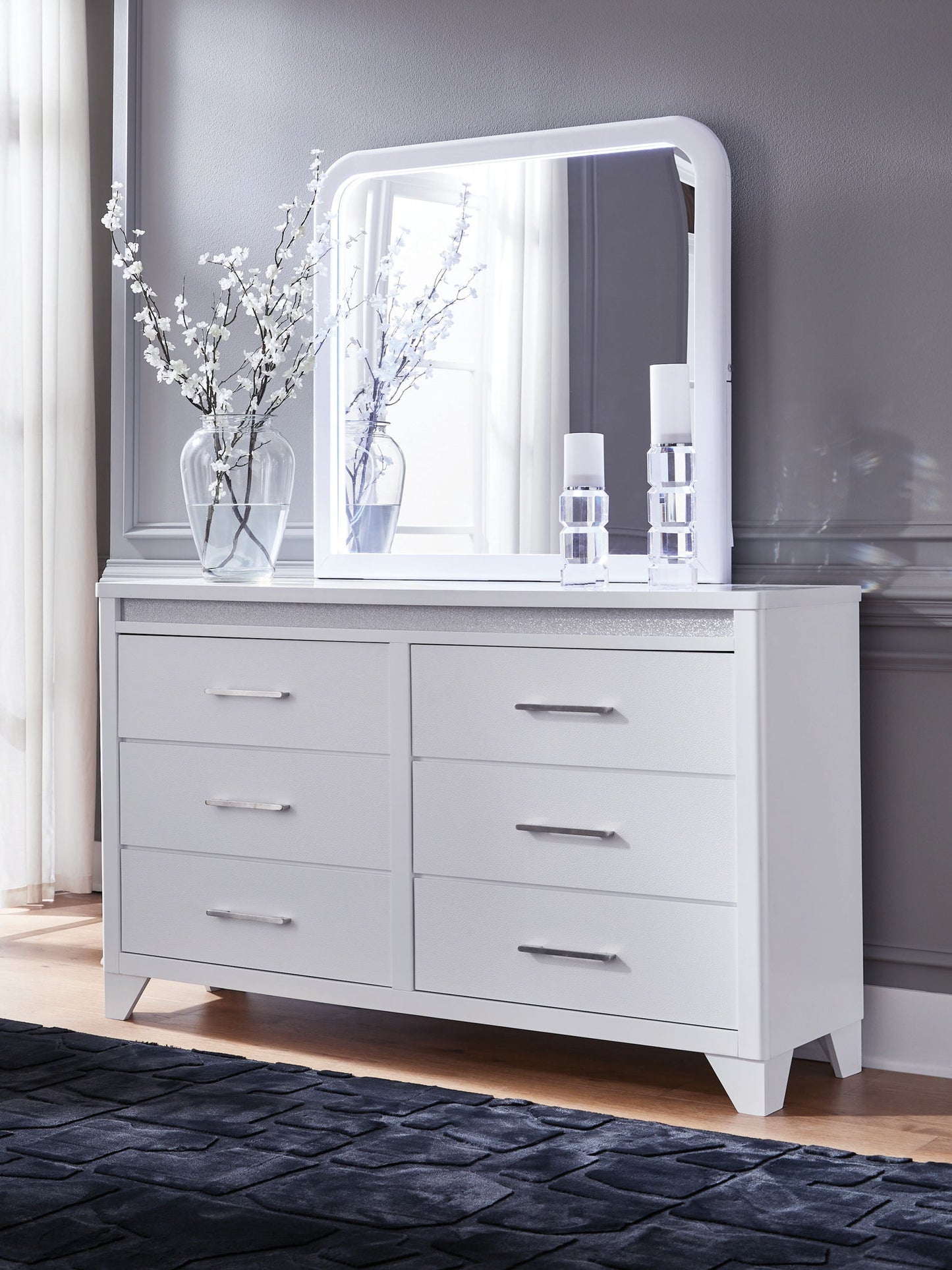 Jarlee - Dresser And Mirror - White