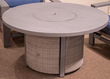 Half Moon Beach - Round Fire Pit Table - Gray