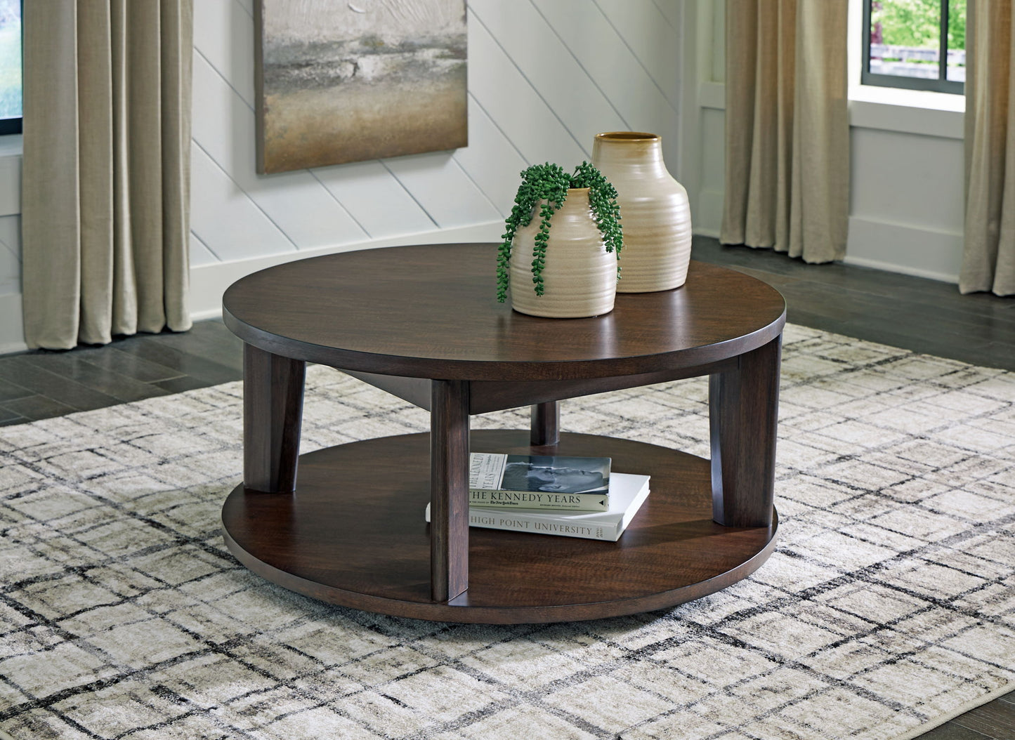 Korestone 2 - Round Cocktail Table - Dark Brown