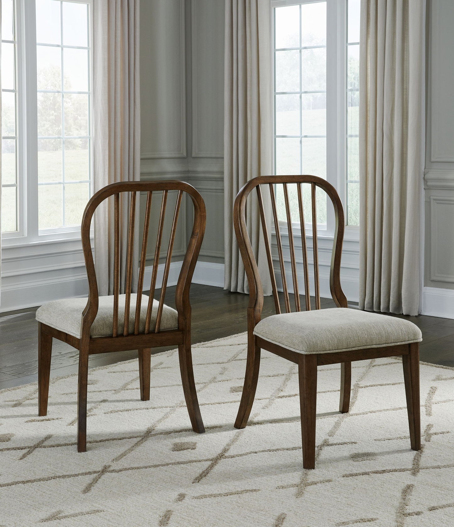 Sturlayne - Dining Upholstered Side Chair (Set of 2) - Spindleback - Brown