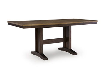 Rylandeen - Rectangular Dining Room Counter Height Extension Table - Light Brown / Dark Brown