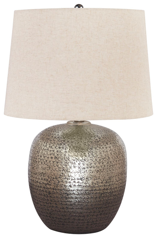 Magalie - Metal Table Lamp  - Antique Silver Finish