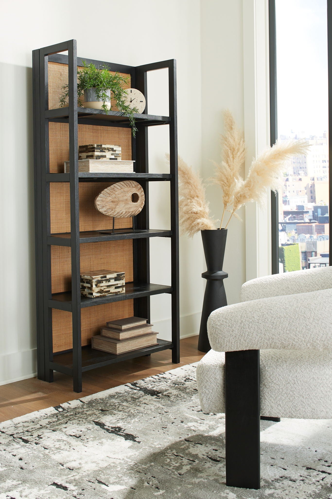 Abyard - Bookcase - Black / Natural