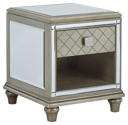 Chevanna - Rectangular End Table - Platinum