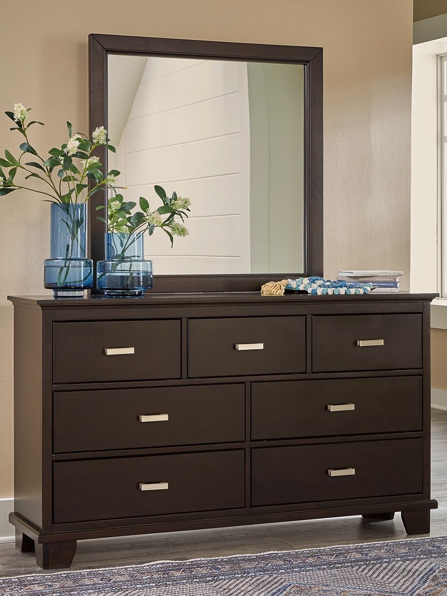 Covetown - Dresser And Mirror - Dark Brown