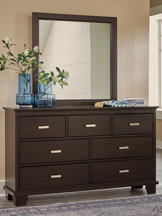 Covetown - Dresser And Mirror - Dark Brown