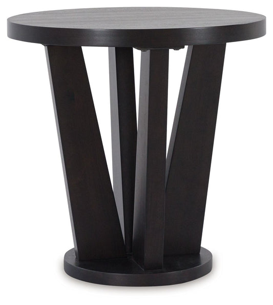Chasinfield - Round End Table - Dark Brown