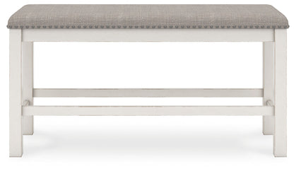 Robbinsdale - Dbl Counter Height Upholstered Dining Bench - Antique White