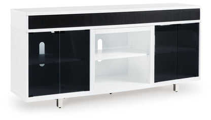 Gardoni - XL TV Stand With Fireplace Option - White / Black