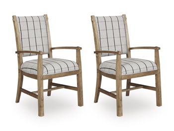 Ridgester - Dining Upholstered Arm Chair (Set of 2) - Light Brown