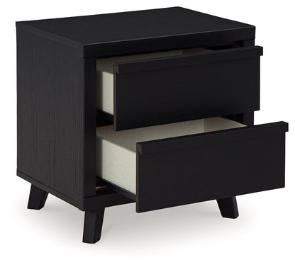 Danziar - Two Drawer Night Stand - Black