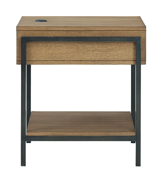 Fridley - Rectangular End Table - Brown / Black