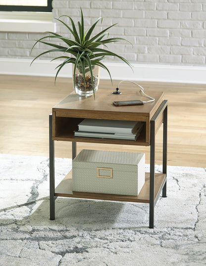 Fridley - Rectangular End Table - Brown / Black