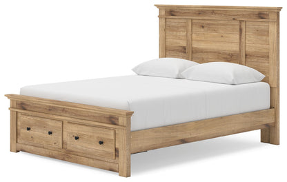 Makidern - Panel Storage Bed With Under Bed Storage Unit And Storage Footboard