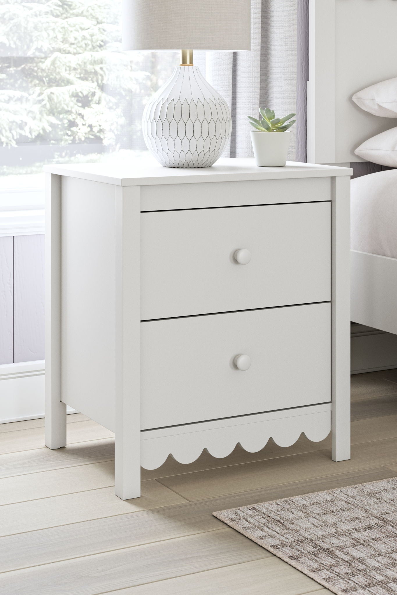 Hallityn - Two Drawer Night Stand - White