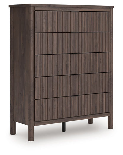 Pamytta - Five Drawer Wide Chest - Brown