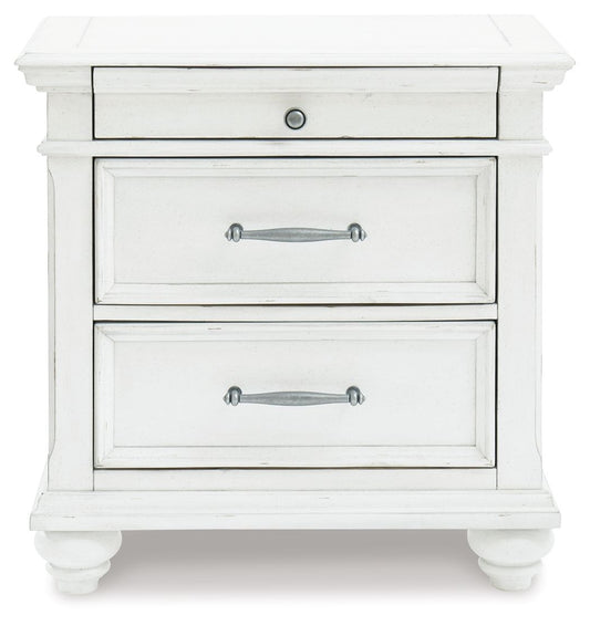 Kanwyn - Three Drawer Night Stand - Whitewash