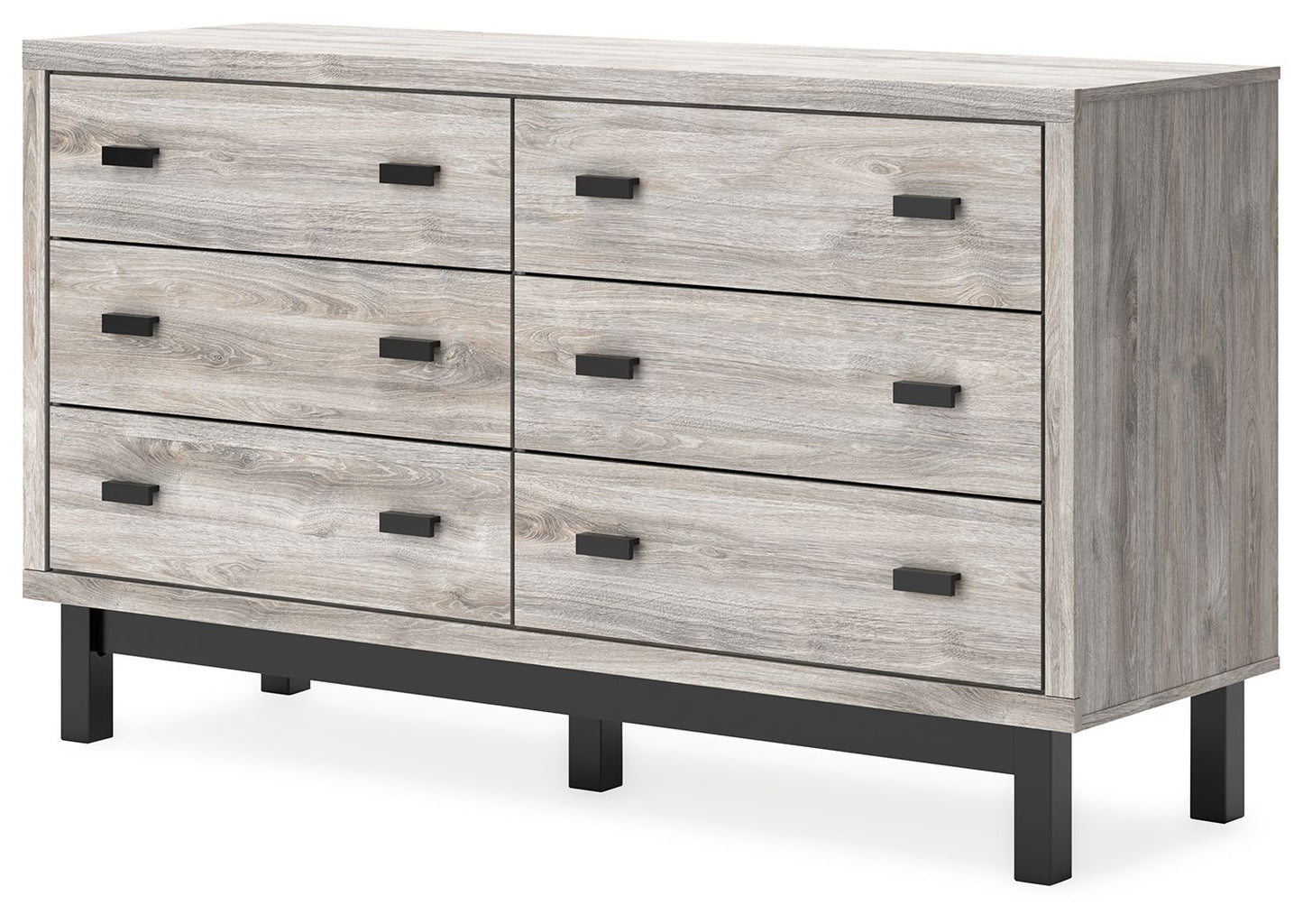 Vessalli - Six Drawer Dresser - Black / Gray