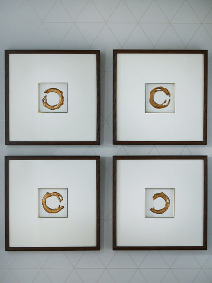 Dallbourne - Wall Art Set (Set of 4) - White / Gold Finish
