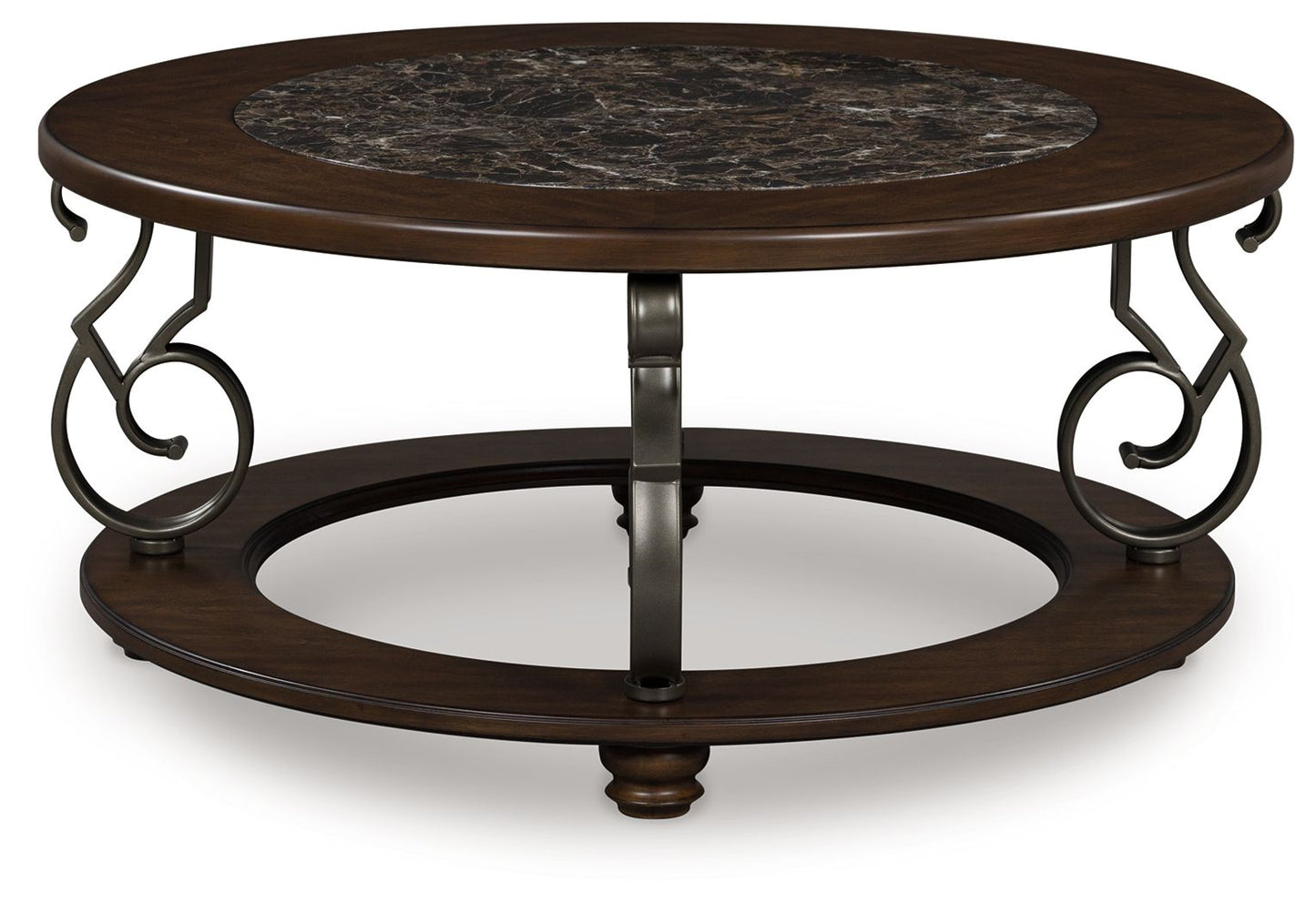 Frallyn - Round Cocktail Table - Dark Brown
