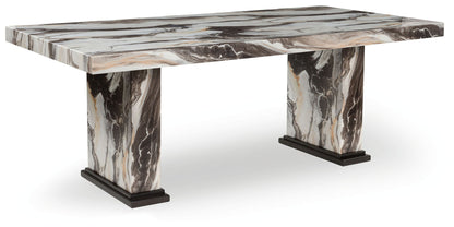 Jeshina - Dining Table - Dark Brown / Beige