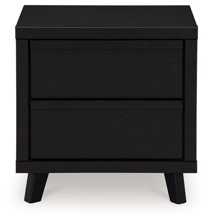 Danziar - Two Drawer Night Stand - Black