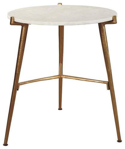 Chadton - Accent Table - White / Gold Finish