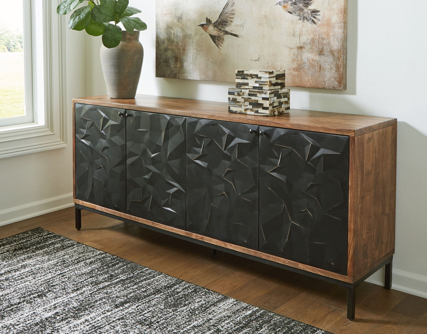 Dorannby - Accent Cabinet - Black / Brown