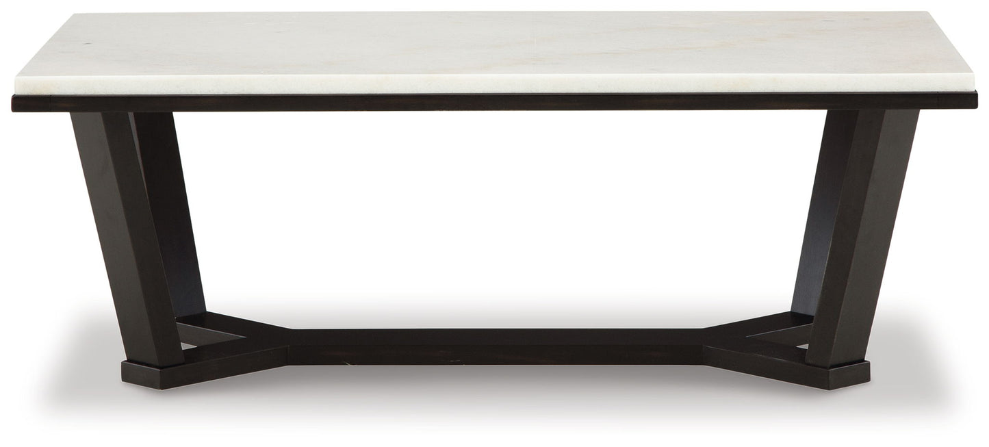Fostead - Rectangular Cocktail Table - White / Espresso