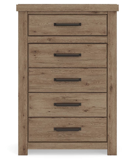 Oliandon - Five Drawer Chest - Light Brown