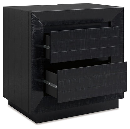 Londer - Two Drawer Night Stand - Black