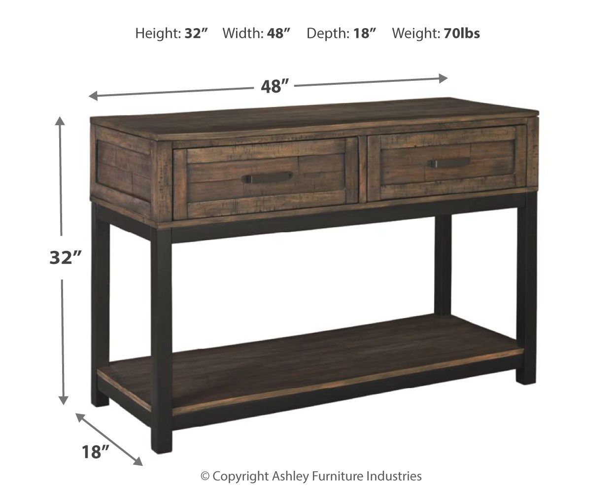Johurst - Sofa Table - Grayish Brown