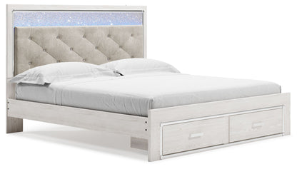Altyra - King Upholstered Storage Bed - White