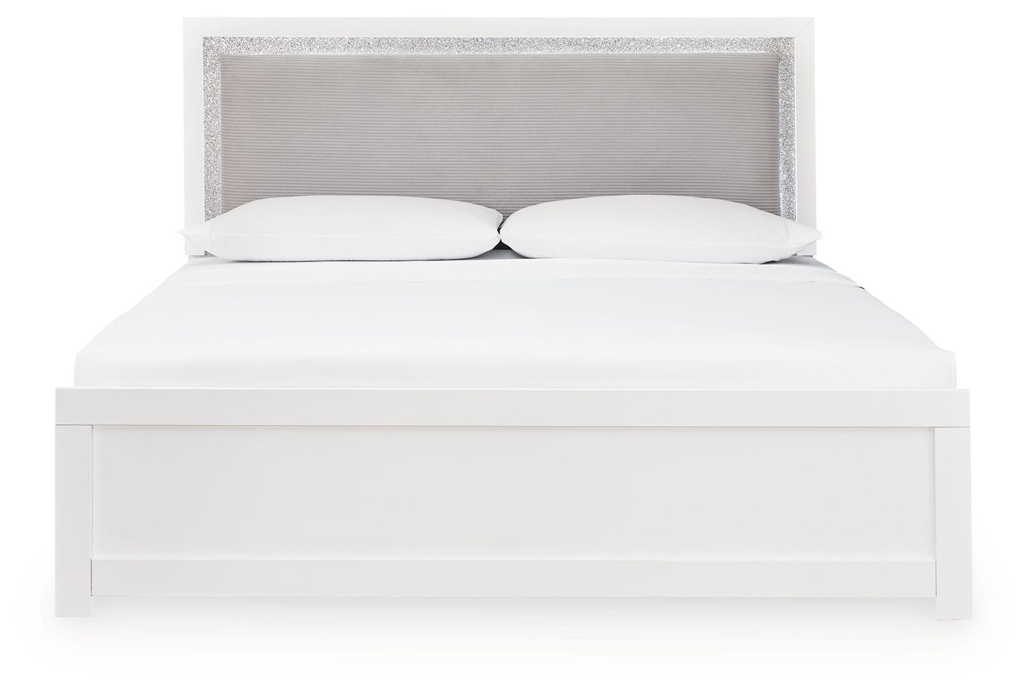 Maeling - King Upholstered Panel Bed - White