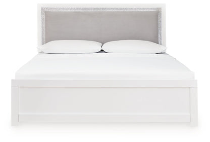 Maeling - King Upholstered Panel Bed - White