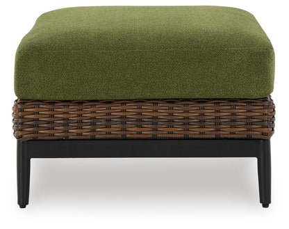 Horizon Hall - Ottoman With Cushion - Brown / Green