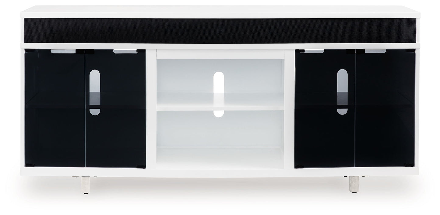 Gardoni - XL TV Stand With Fireplace Option - White / Black