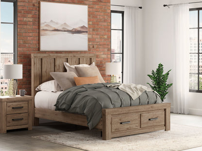Oliandon - Panel Storage Bed