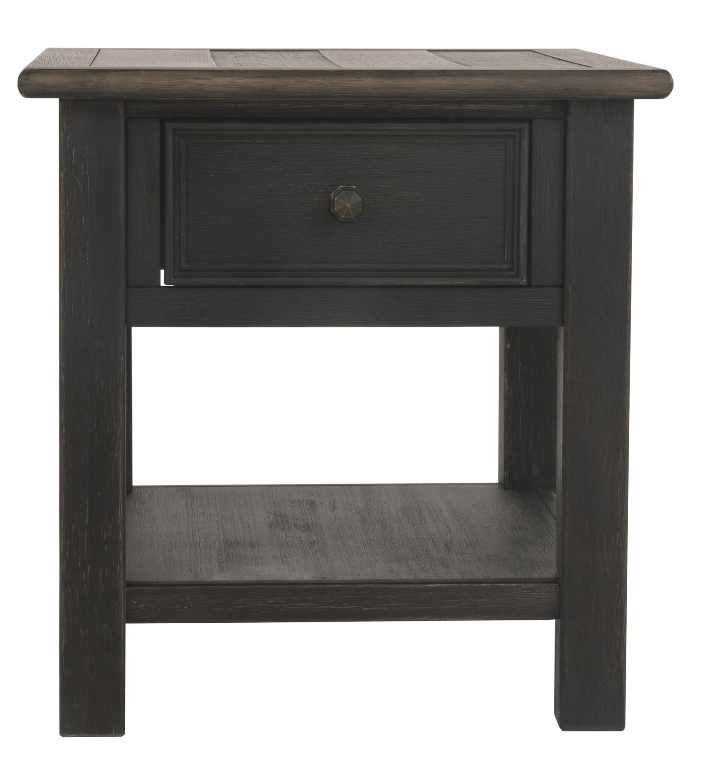 Tyler Creek - Rectangular End Table - Grayish Brown / Black