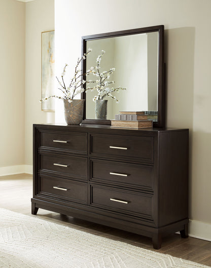 Neymorton - Dresser And Mirror - Dark Grayish Brown
