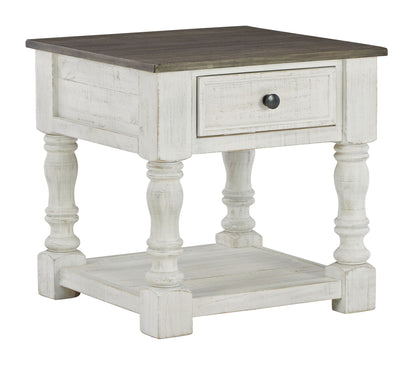 Havalance - Square End Table - White / Gray